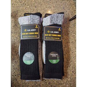 New "US Army" Heavy Duty Long Thermal‎ Socks SIZE 10-13 2 Pkg 4 Pair